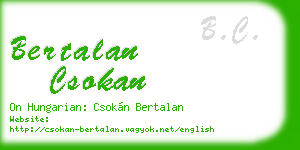bertalan csokan business card