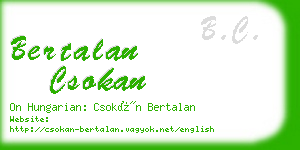 bertalan csokan business card